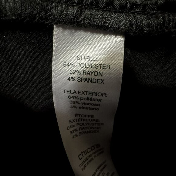 Chico's Black Dress Pants Straight Leg Pockets Classic Career 2.5 Short M 12/14 - Picture 5 of 6